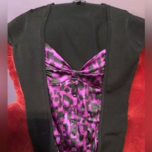 Bebe,medium,bnwot. Leopard print. Purple and black satin